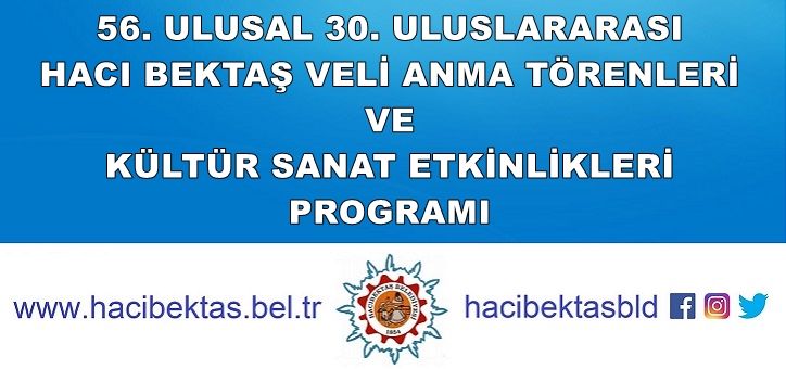 Hacı Bektaş Veli Anma Törenleri Programı 2019