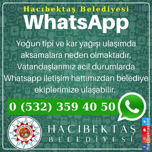 Whatsapp İletişim Hattımızdan Belediye Ekiplerimize Ulaşabilir