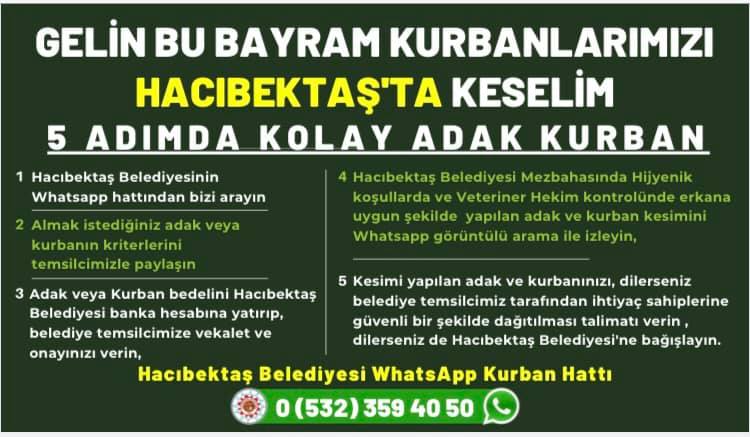 GELİN BU BAYRAM KURBANLARIMIZI HACIBEKTAŞ’TA KESELİM…