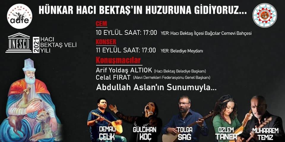 Hacı Bektaş Veli Yılı Kapsamında 10-11 Eylül Tarihlerindeki Etkinlikler.