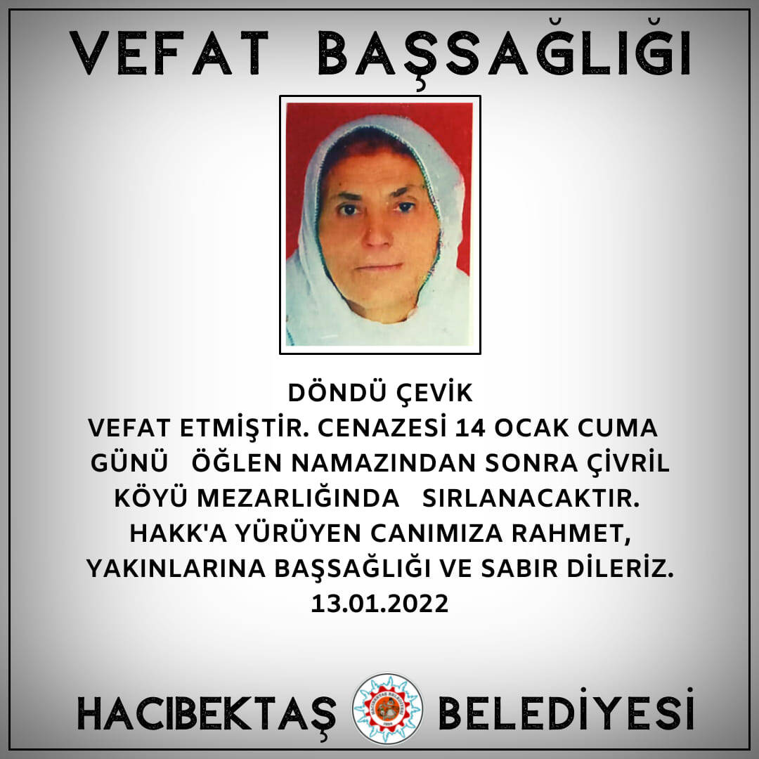 Döndü Çevik Vefat ve Başsağlığı