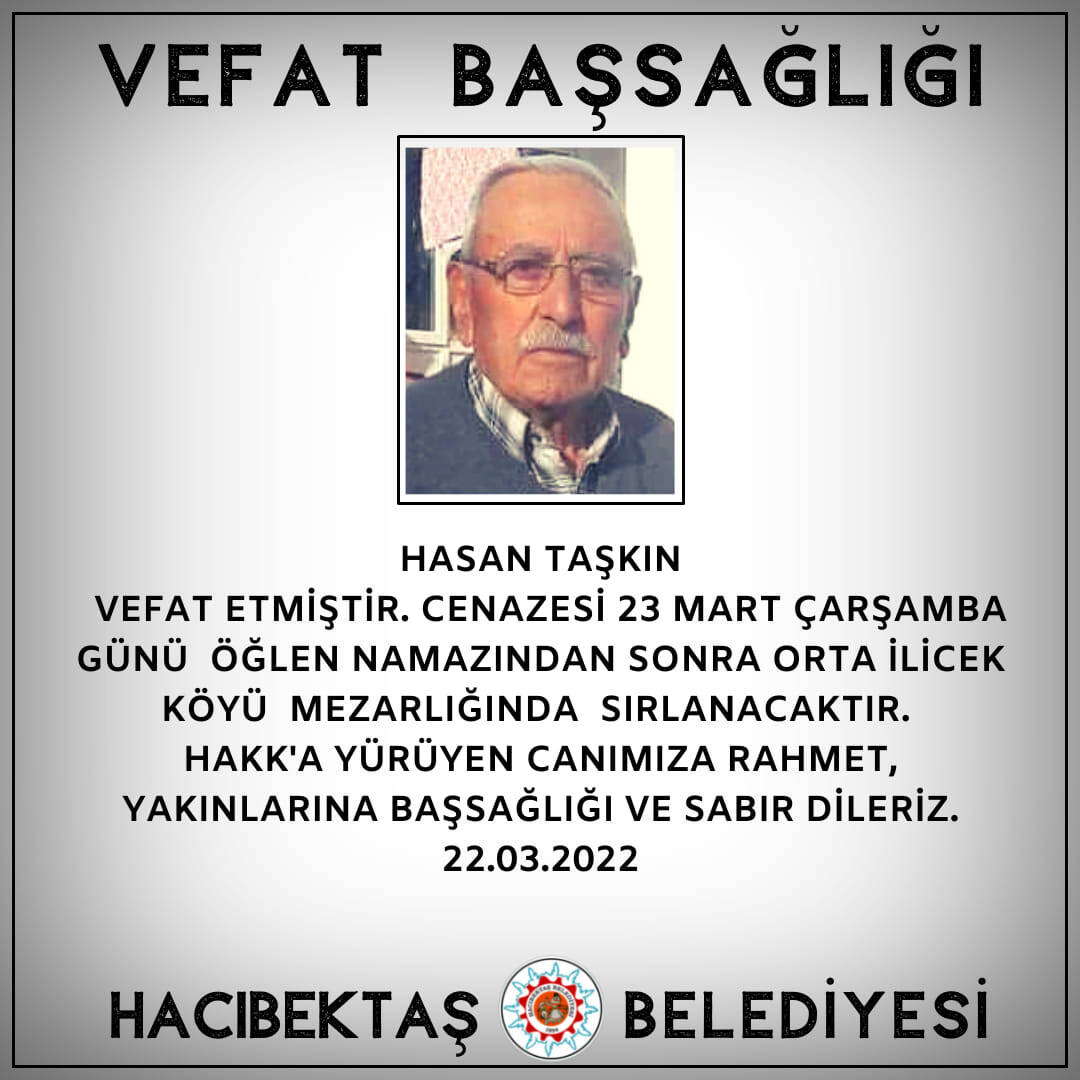 Hasan TAŞKIN Vefat ve Başsağlığı