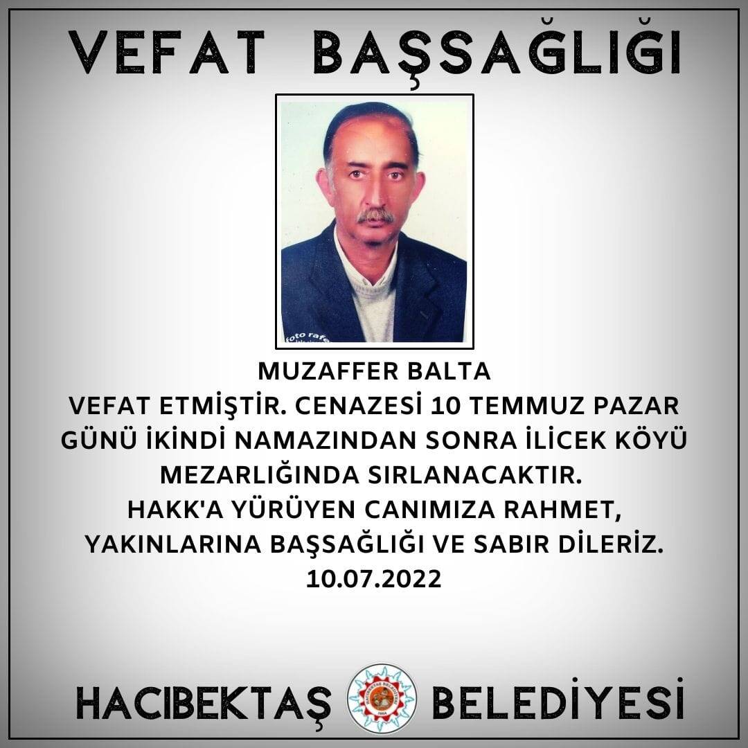Muzaffer BALTA Vefat ve Başsağlığı