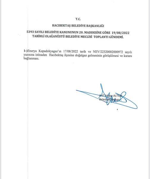 Doğalgaz Hacıbektaş’ımıza Hayırlı Uğurlu Olsun.