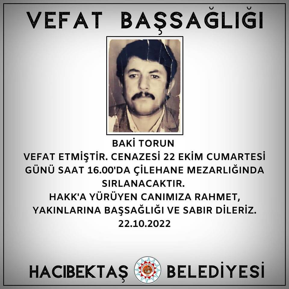 Baki TORUN Vefat ve Başsağlığı