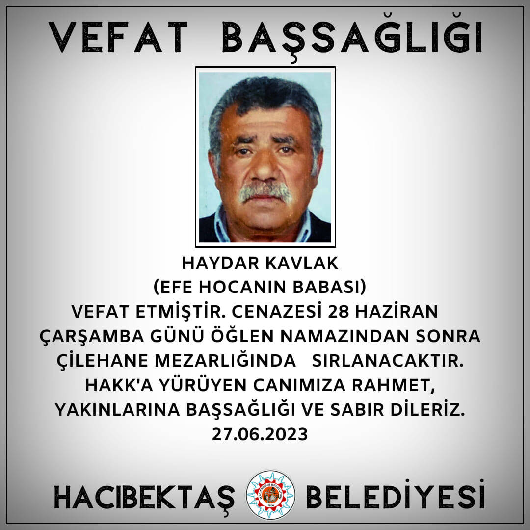 Haydar Kavlak Vefat ve Başsağlığı