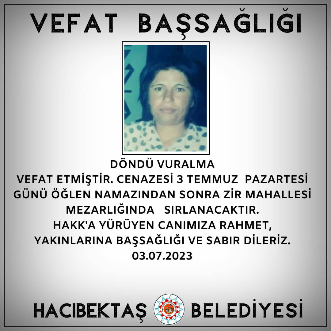 Döndü Vuralma Vefat ve Başsağlığı