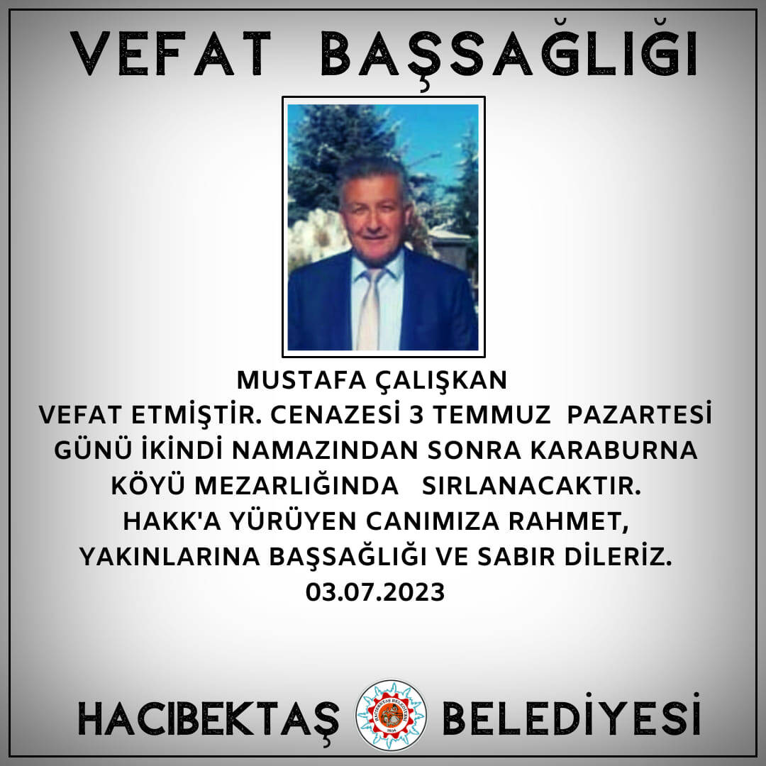 Mustafa Çalışkan Vefat ve Başsağlığı