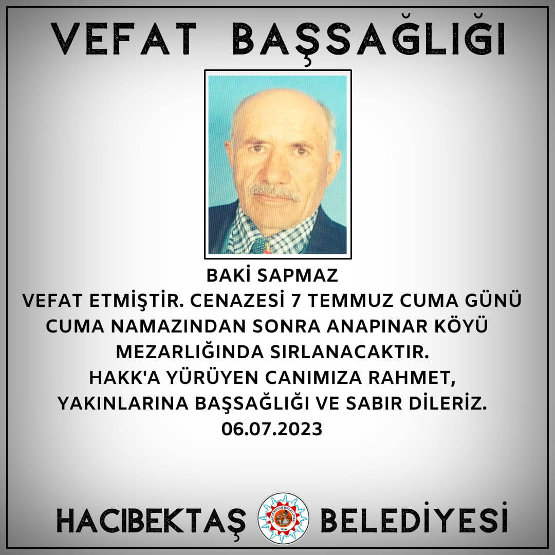 Baki AKÇAOĞLU Vefat ve Başsağlığı