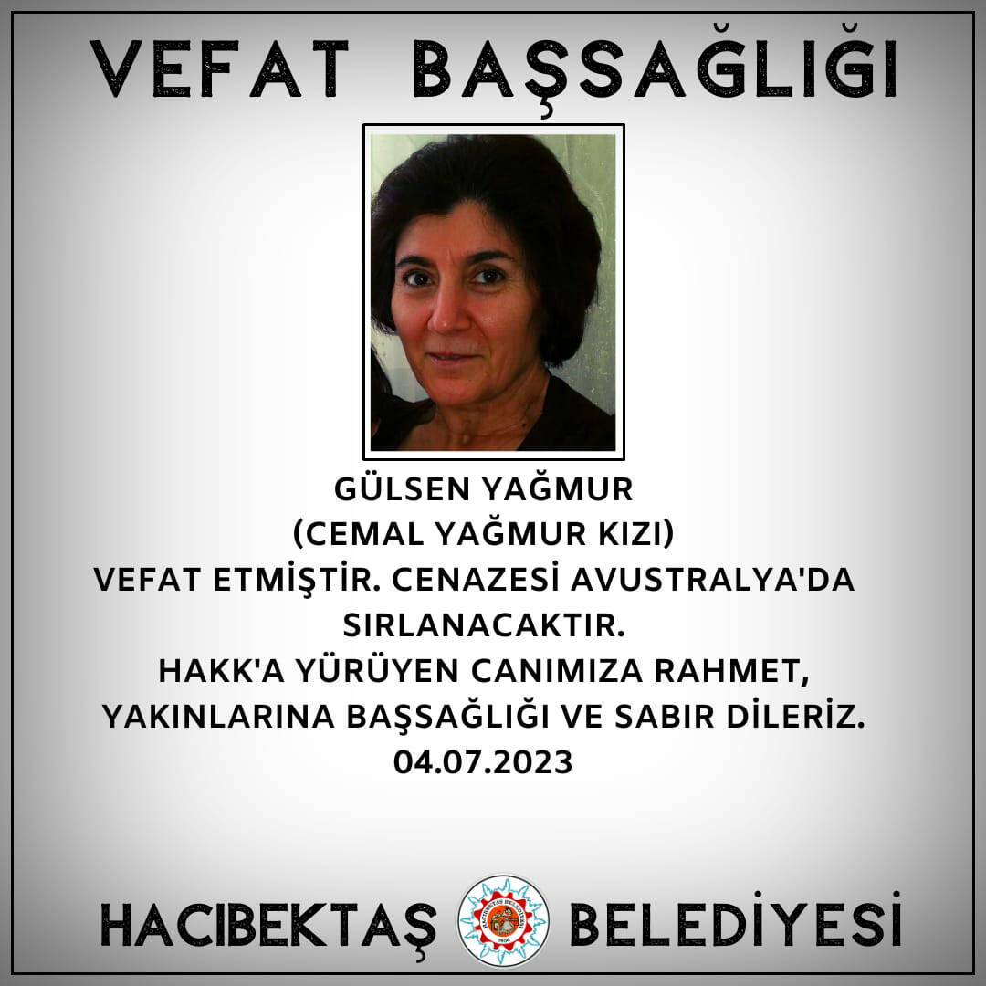 Gülsen Yağmur Vefat ve Başsağlığı