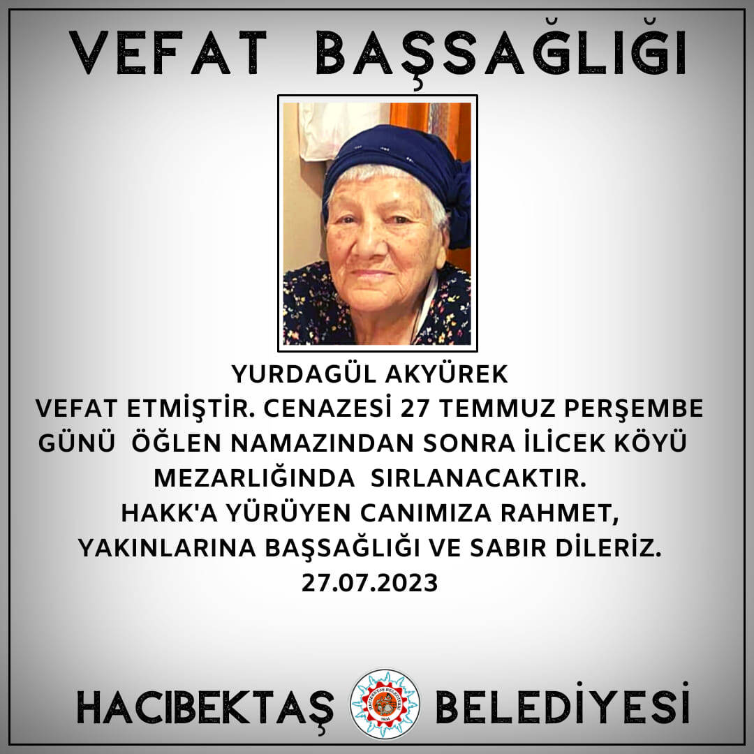 Yurdagül AKYÜREK Vefat ve Başsağlığı