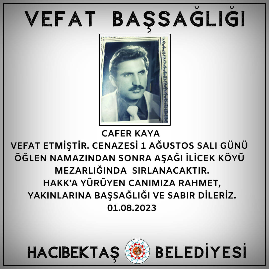 Cafer KAYA Vefat ve Başsağlığı