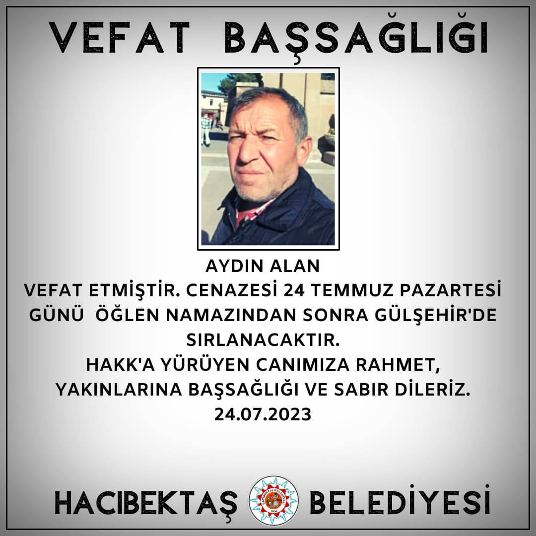 Aydın ALAN Vefat ve Başsağlığı