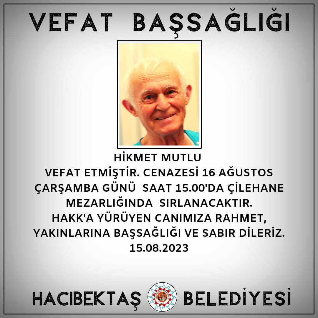 Hikmet MUTLU Vefat ve Başsağlığı