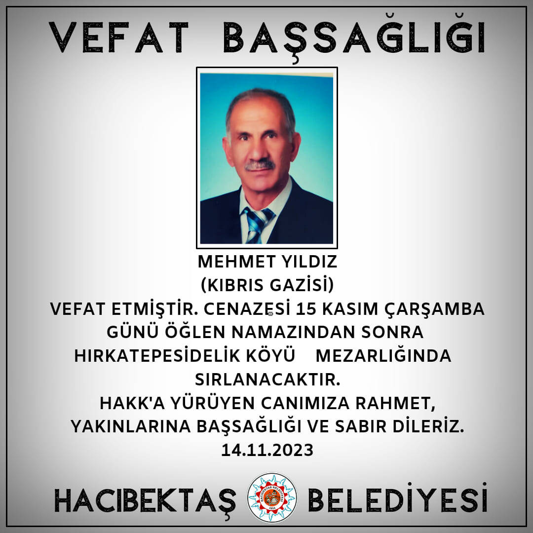 Mehmet YILDIZ Vefat ve Başsağlığı