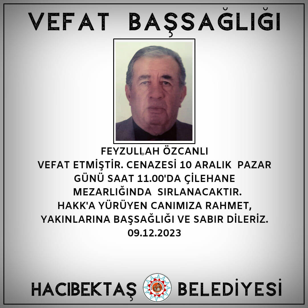 Feyzullah ÖZCANLI Vefat ve Başsağlığı