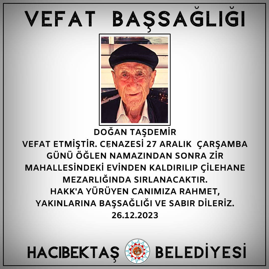 DOĞAN TAŞDEMİR VEFAT VE BAŞSAĞLIĞI