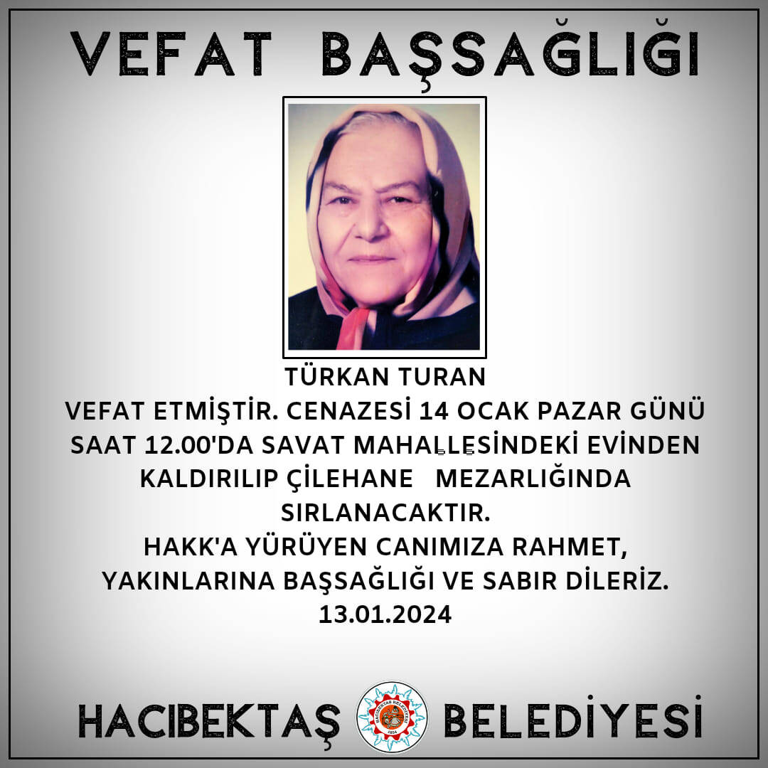 Türkan TURAN Vefat ve Başsağlığı