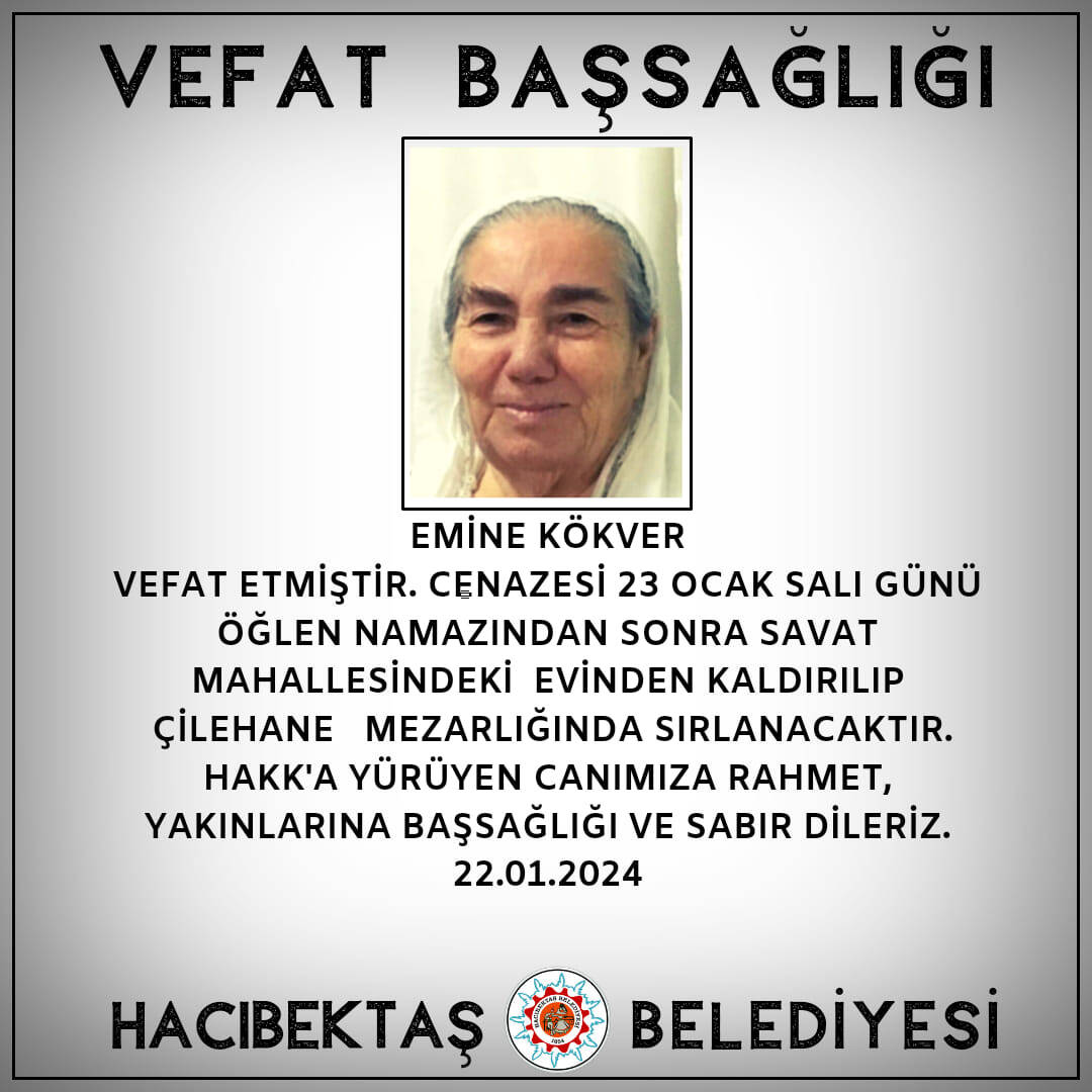 Emine KÖKVER Vefat ve Başsağlığı