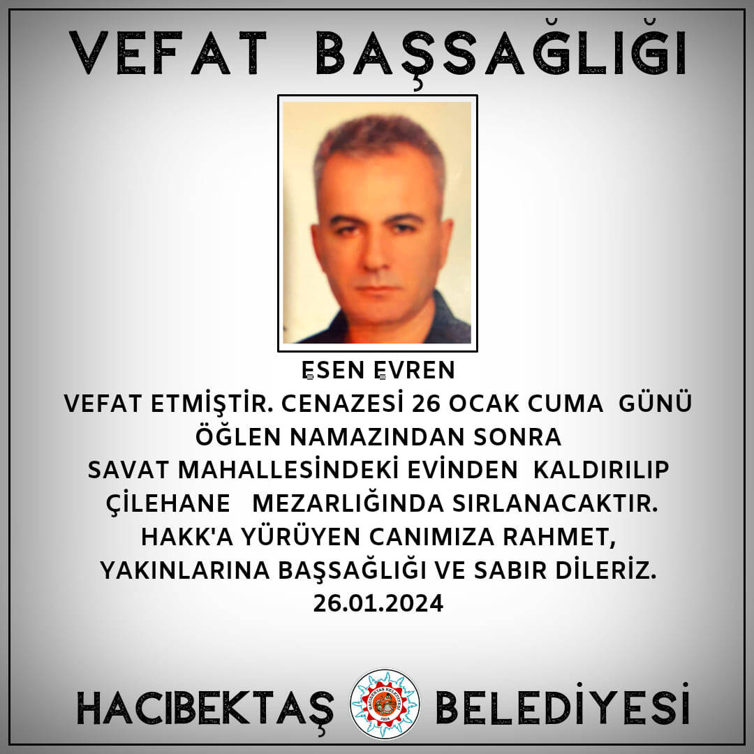 Esen EVREN Vefat ve Başsağlığı