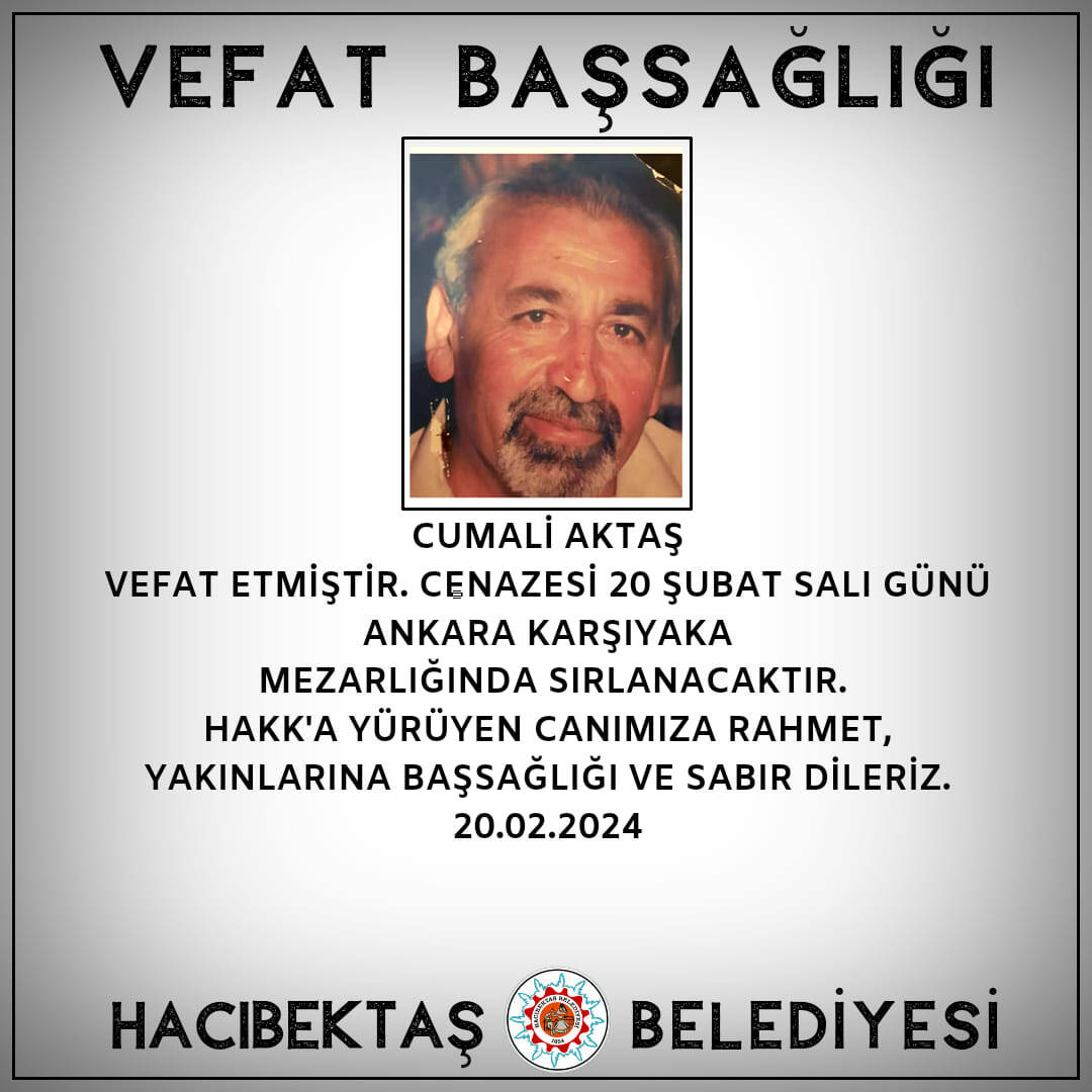 Cumali AKTAŞ Vefat ve Başsağlığı