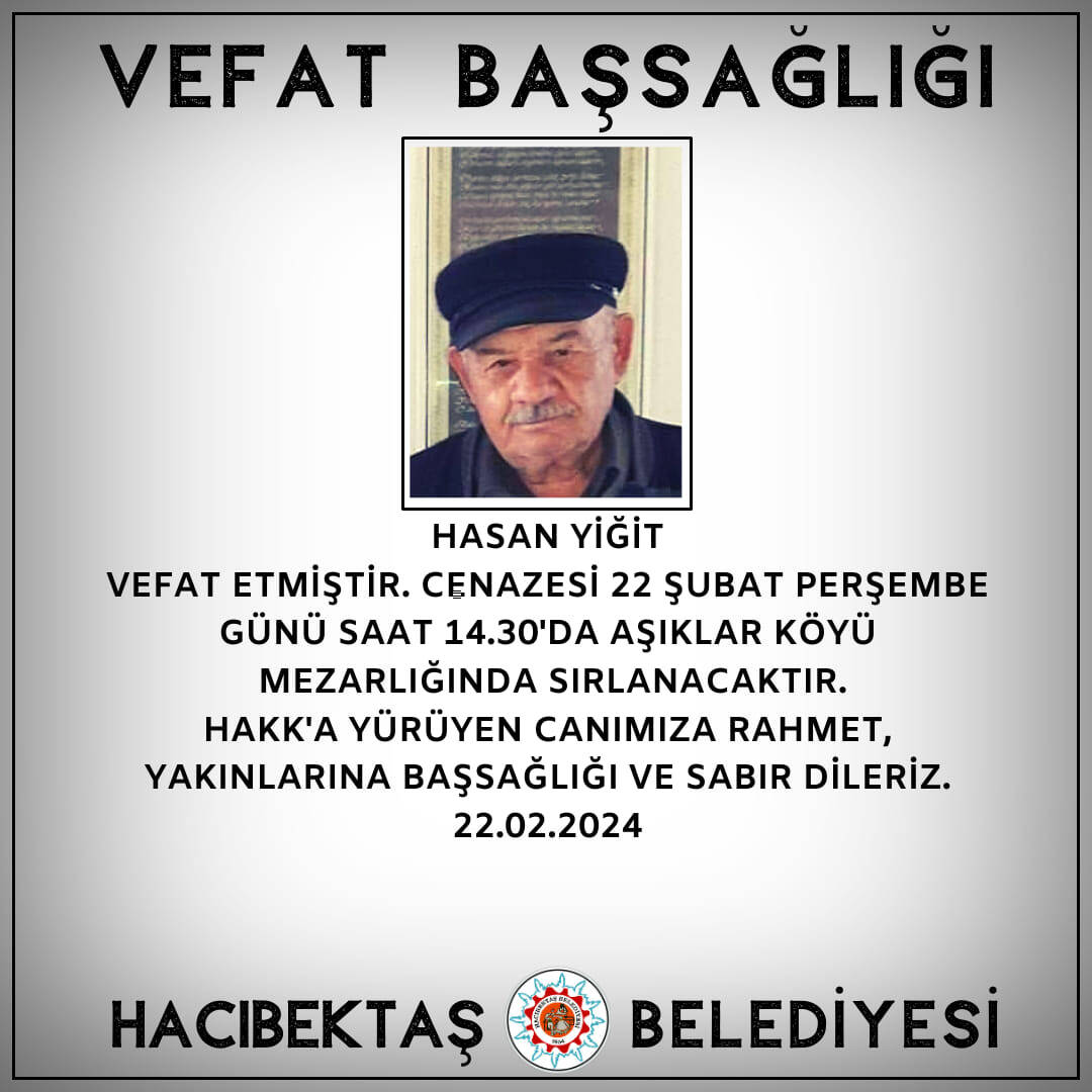 Hasan YİĞİT Vefat ve Başsağlığı