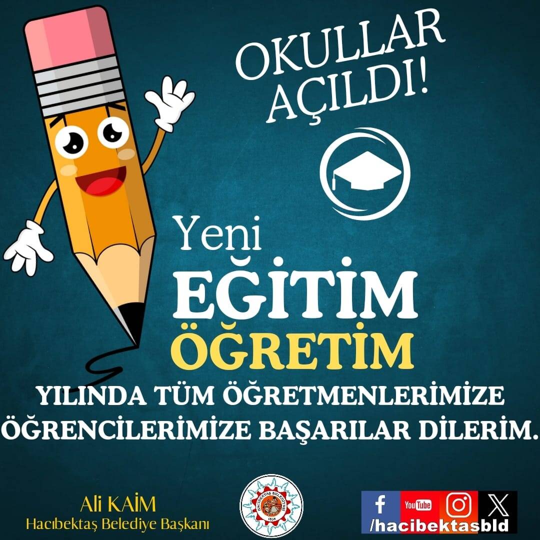 Yeni Eğitim Öğretim Yılında  Tüm Öğretmen ve Öğrencilerimize  Başarılar Dilerim.