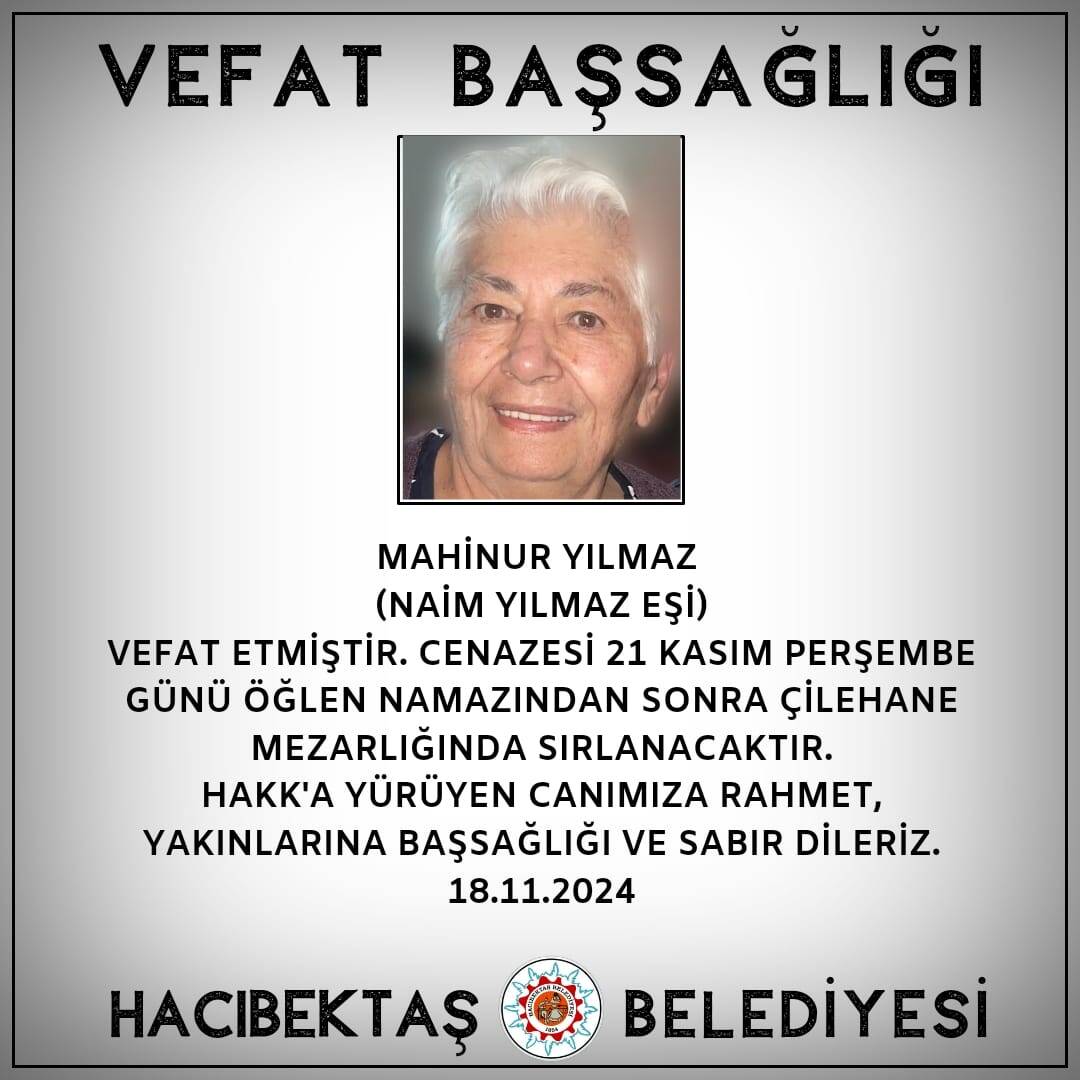 Mahinur YILMAZ Vefat ve Başsağlığı