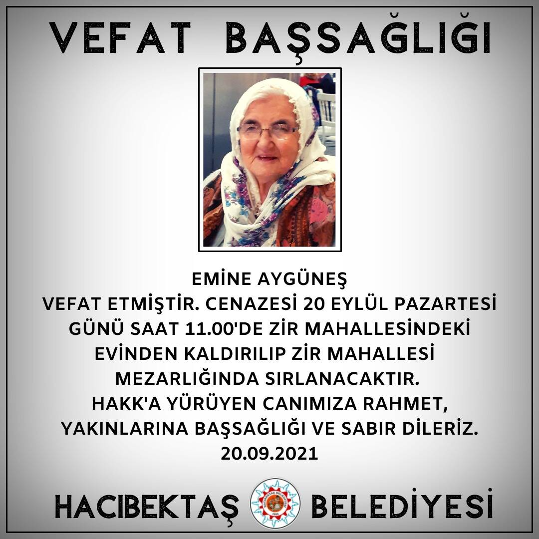 Emine Aygüneş Vefat ve Başsağlığı