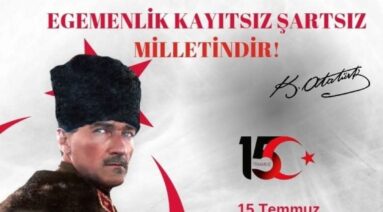 “Egemenlik kayıtsız şartsız milletindir.” Gazi Mustafa Kemal Atatürk