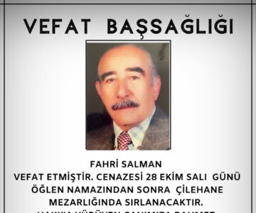 Fahri Salman Vefat ve Başsağlığı