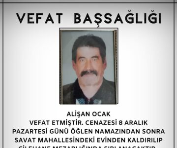Alişan Ocak Vefat ve Başsağlığı