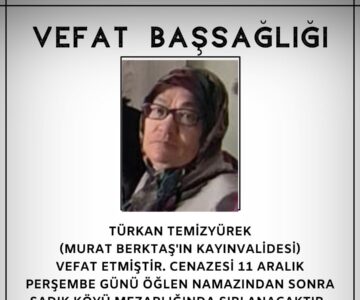 Türkan Temizyürek Vefat ve Başsağlığı