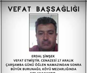 Erdal Şimşek Vefat ve Başsağlığı