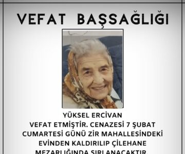 Yüksel ERCİVAN Vefat ve Başsağlığı