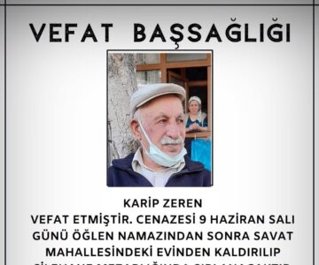 Karip ZEREN Vefat ve Başsağlığı
