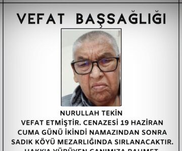 Nurullah TEKİN Vefat ve Başsağlığı