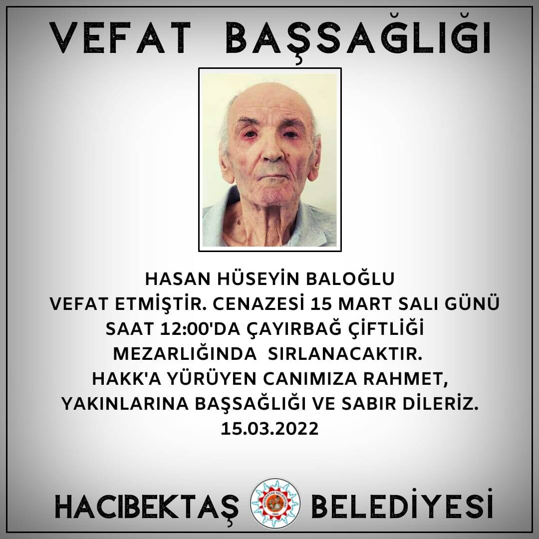 Hasan Hüseyin BALOĞLU Vefat ve Başsağlığı