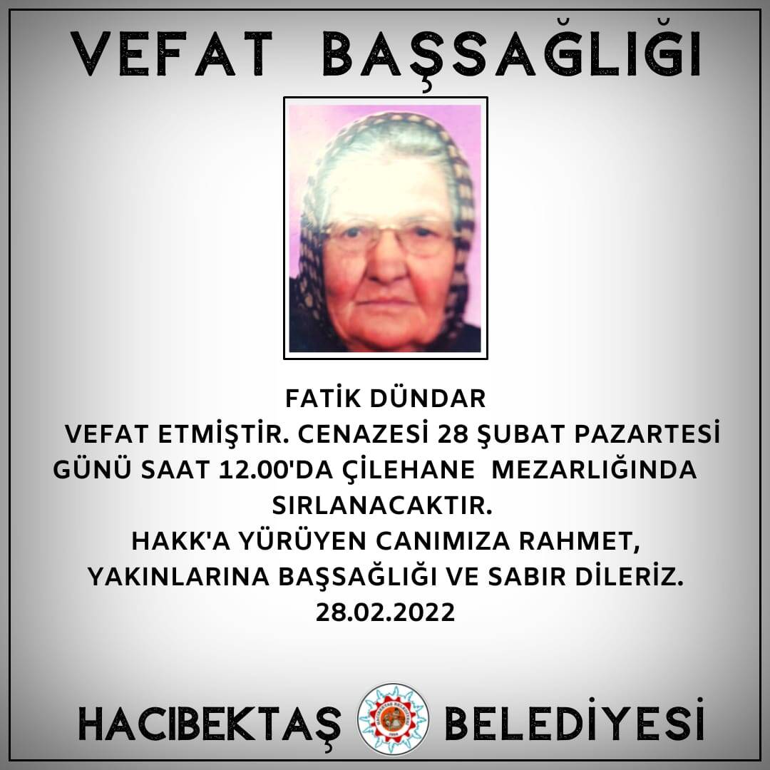 Fatik DÜNDAR Vefat ve Başsağlığı