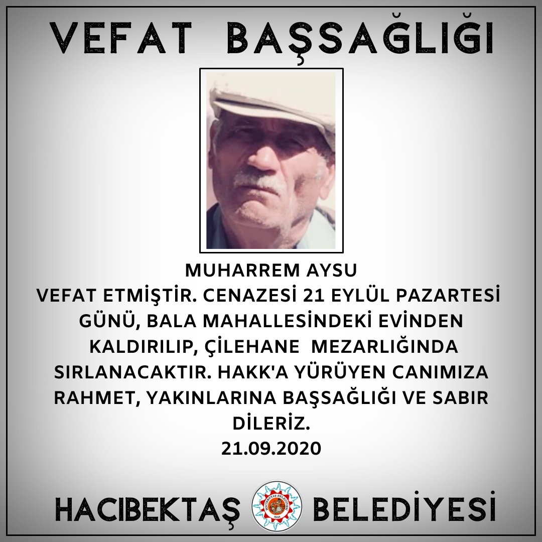MUHARREM AYSU VEFAT ve BAŞSAĞLIĞI