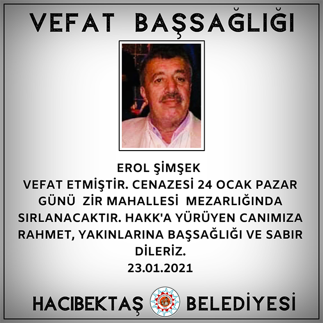 EROL ŞİMŞEK VEFAT ve BAŞSAĞLIĞI