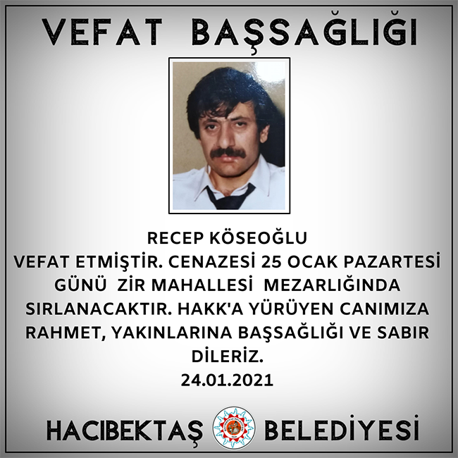 RECEP KÖSEOĞLU VEFAT ve BAŞSAĞLIĞI
