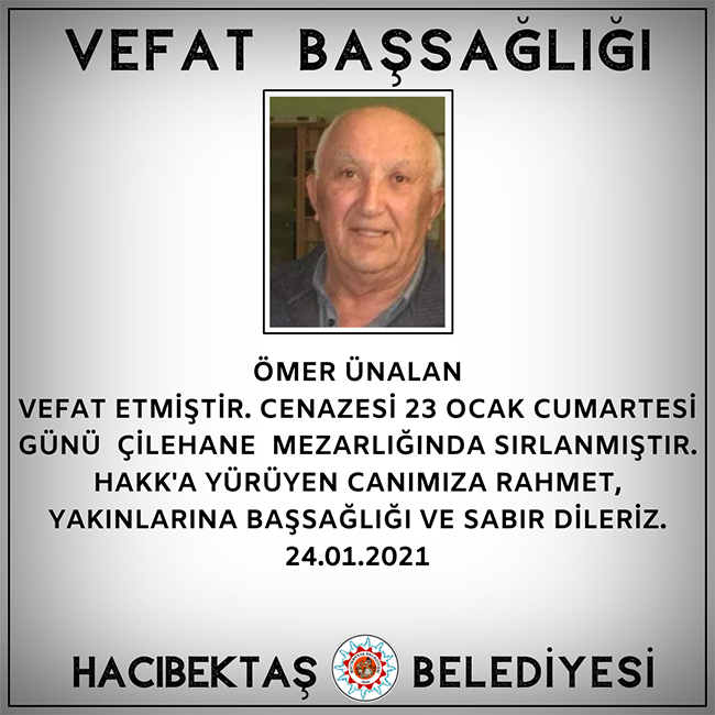 Ömer Ünalan Vefat ve Başsağlığı