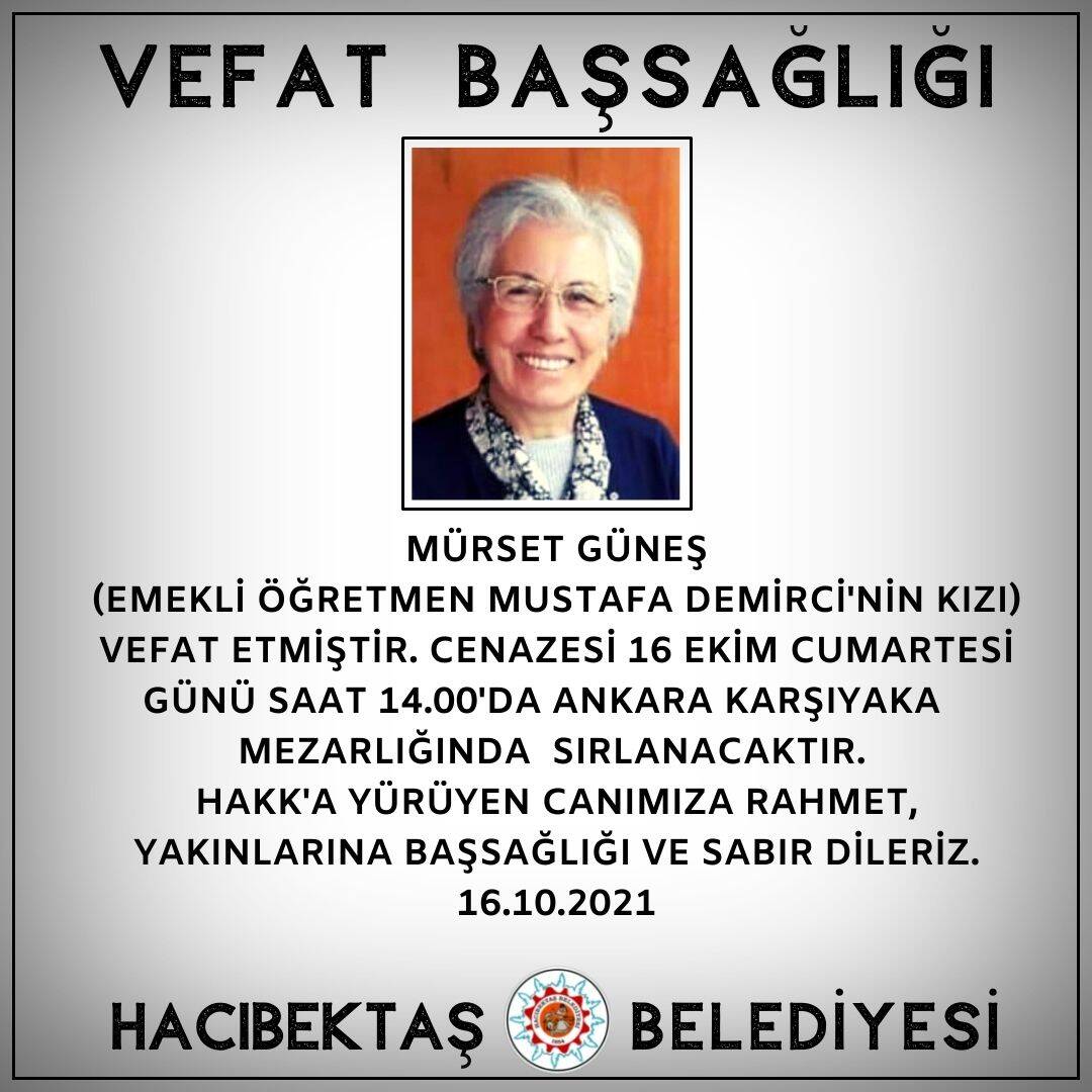 Mürset GÜNEŞ Vefat ve Başsağlığı