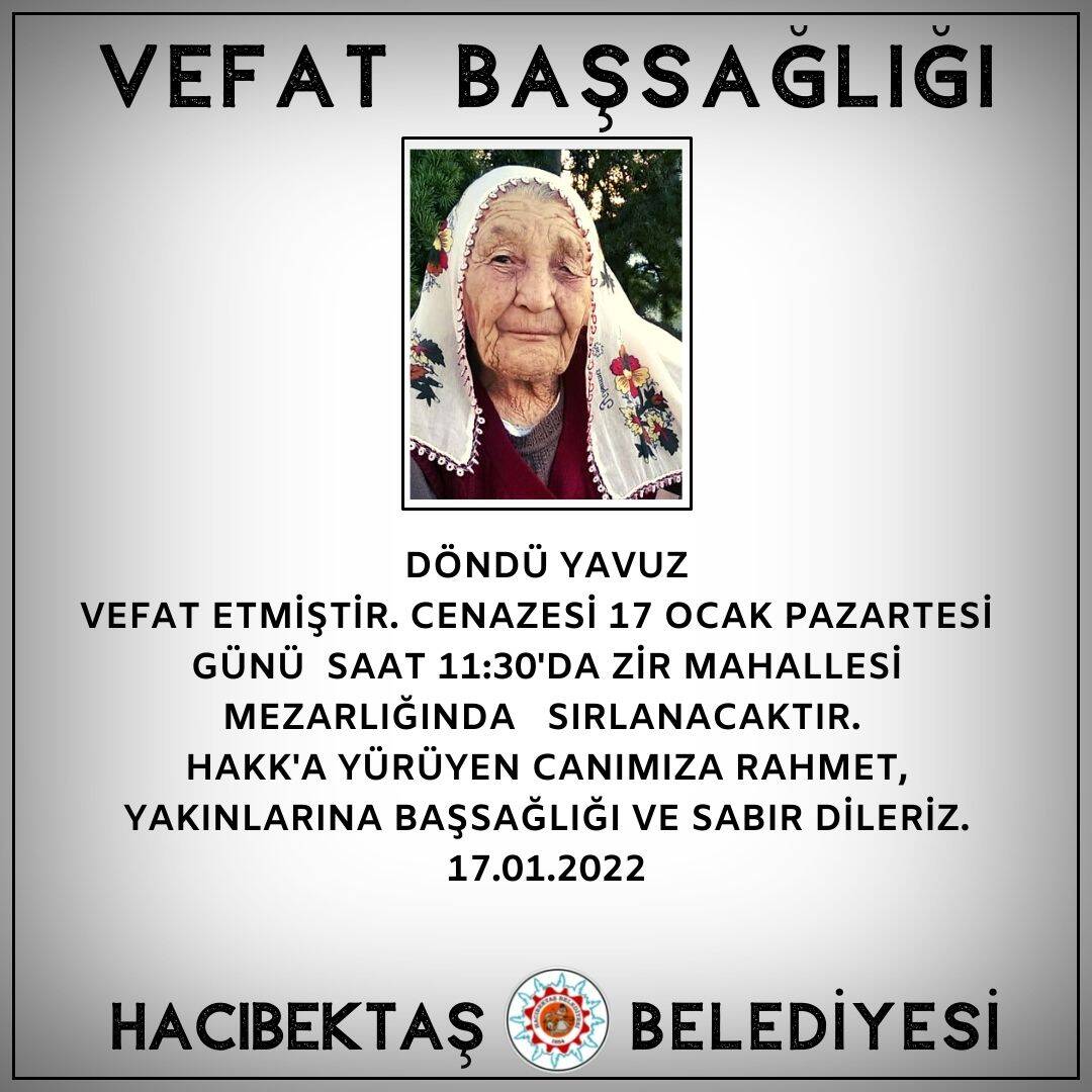 Döndü Yavuz Vefat ve Başsağlığı