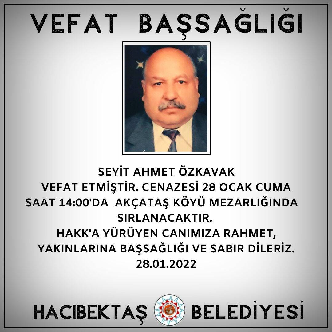 Seyit Ahmet ÖZKAYA Vefat ve Başsağlığı