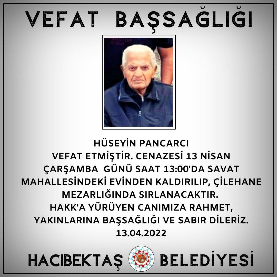 Hüseyin PANCARCI Vefat ve Başsağlığı