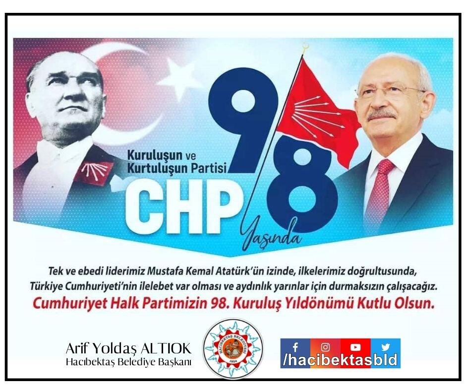 Cumhuriyet Halk Partimizin 98. Kuruluş Yıldönümü Kutlu Olsun