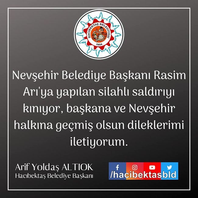 Rasim ARI’YA ve Nevşehir Halkına Geçmiş Olsun.