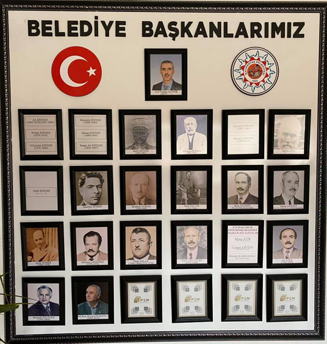 İlçemizde Görev Yapan Belediye Başkanları Panosu.